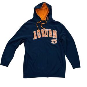 Colosseum Blue Auburn University Hooded Sweatshirt Jacket Mens Size 1XT Full Zip